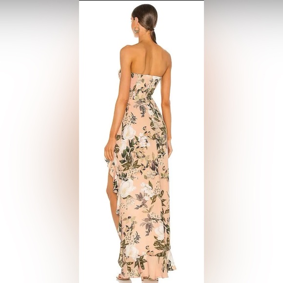 Amanda Uprichard Strapless Floral Peach High-Low Dress NWOT - Picture 5 of 15